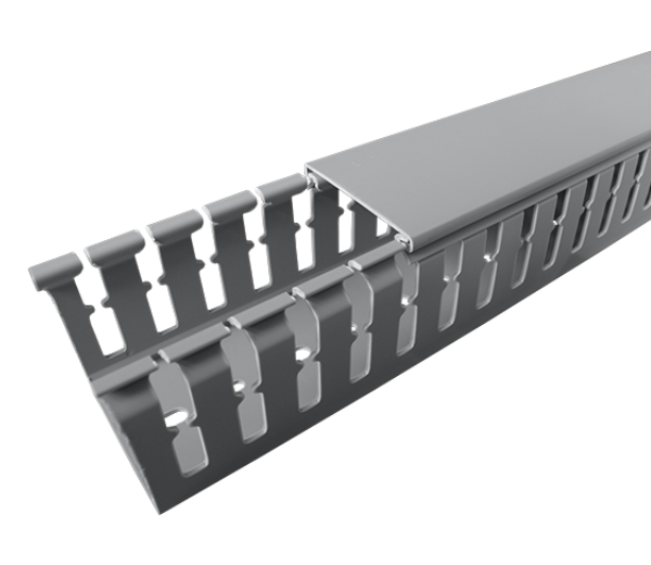 PVC Wiring Ducts Wide Slot - Light Grey